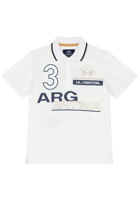 Polo bambino bianca in cotone LA MARTINA | 5F13/MABIANCO